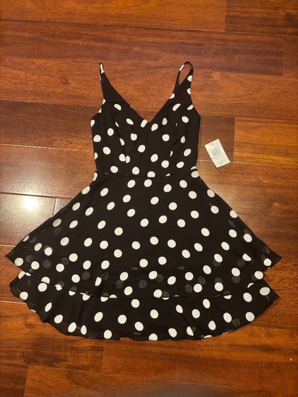 B Darlin Black White Polka Dot Fit & Flare Mini Dress NWT
